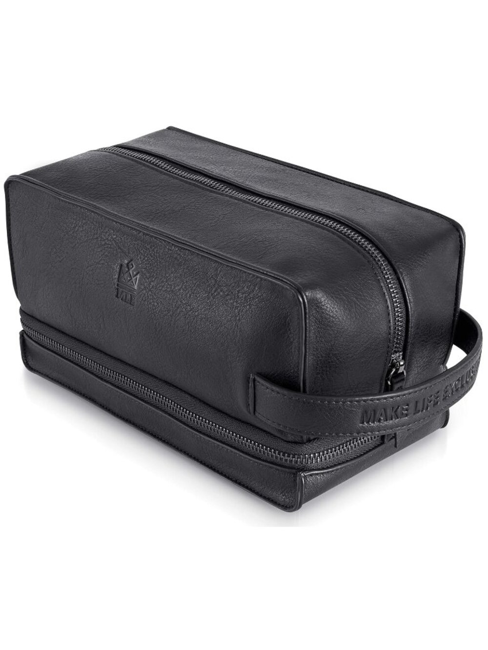 New Black Leather Toiletry Bag for Men, Dopp Kit & Travel Bag Organizer